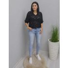 Gyönyörű horgolt felső (fekete)