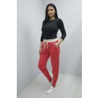 Csinos derekán gumírozott megkötős szabadidő nadrág (piros)