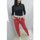 Csinos derekán gumírozott megkötős szabadidő nadrág (piros)