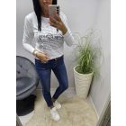Csinos feliratos hosszú ujjú felső