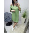 Nagyon csinos gumírozott vállú ruha (zöld)