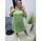 Nagyon csinos gumírozott vállú ruha (zöld)