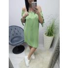 Nagyon csinos gumírozott vállú ruha (zöld)