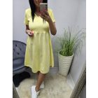 Csinos felső részén finoman bordázott ruha (sárga)