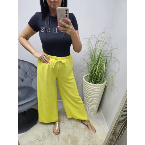 Csinos gumis derekú nyári lenge nadrág (sárga)