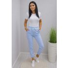 Divatos derekán gumírozott szabadidő nadrág (babakék)