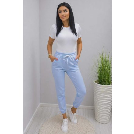 Divatos derekán gumírozott szabadidő nadrág (babakék)