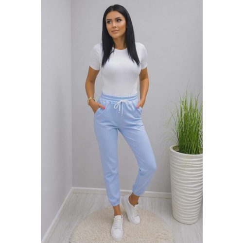 Divatos derekán gumírozott szabadidő nadrág (babakék)