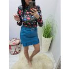 Csinos műbőr szoknya övvel (petrol)