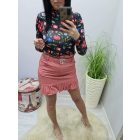 Csinos műbőr szoknya övvel (petrol)