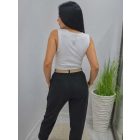 Nagyon csinos finoman bordázott trikó (fehér)