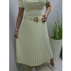 Gyönyörű pliszírozott szoknya övvel (sárga)