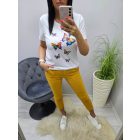 Csinos színes sok pillangó mintás póló 