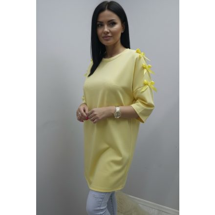 Csinos vállán masnis tunika (sárga)