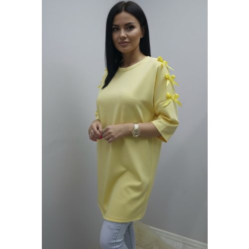 Csinos vállán masnis tunika (sárga)