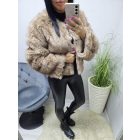 Rövid fazonú extrán puha prémium műszőrme kabát (világosbarna-karamell)