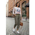 Brooklyn mintás csinos lezser felső (púder rózsaszín)