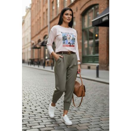 Brooklyn mintás csinos lezser felső (púder rózsaszín)