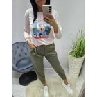 Brooklyn mintás csinos lezser felső (púder rózsaszín)