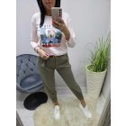 Brooklyn mintás csinos lezser felső (púder rózsaszín)