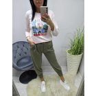 Brooklyn mintás csinos lezser felső (púder rózsaszín)