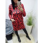 Csinos fekete alapon szívmintás zsebes tunika/ruha