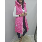 Csinos steppelt kapucnis mellény (pink)