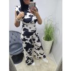 Csinos fekete-krém mintás kétrészes szett