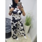 Csinos fekete-krém mintás kétrészes szett