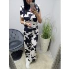 Csinos fekete-krém mintás kétrészes szett