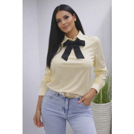 Nagyon csinos galléros blúz díszmasnival (sárga)