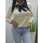 Nagyon csinos galléros blúz díszmasnival (sárga)