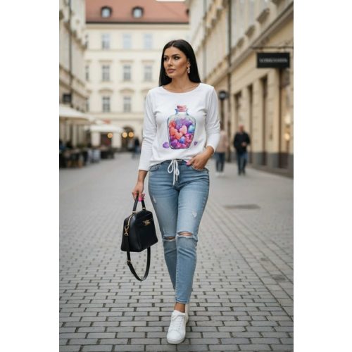 Csinos szívmintás hosszú ujjú felső (2)