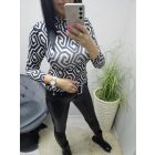 Csinos garbós nyakú mintás jégselyem felső (6)