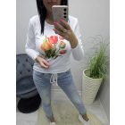 Csinos tulipán mintás hosszú ujjú felső 