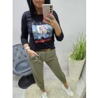 Brooklyn mintás csinos lezser felső (fekete)