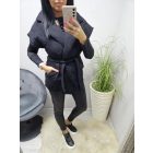 Vastagabb steppelt hatású öves mellény (fekete)