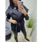 Vastagabb steppelt hatású öves mellény (fekete)