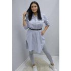 Csinos csíkos ingtunika övvel (kék)