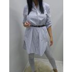 Csinos csíkos ingtunika övvel (kék)