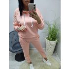 Csinos kétrészes szabadidő szett kapucnis felsőrésszel (barack)