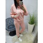 Csinos kétrészes szabadidő szett kapucnis felsőrésszel (barack)