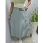 Gyönyörű pliszírozott szoknya övvel (sötétmenta)