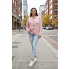 Csinos flitteres díszítésű gombos kardigán(rózsaszín)