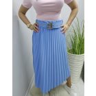 Gyönyörű pliszírozott szoknya övvel (babakék)