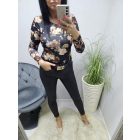 Csinos fekete alapon virágmintás body 