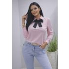 Nagyon csinos galléros blúz díszmasnival (púder rózsaszín)