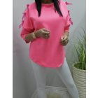 Csinos vállán masnis felső (neonpink)