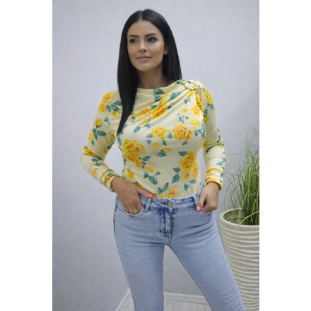 Gyönyörű virágmintás body (sárga-mintás)