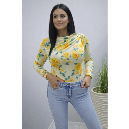 Gyönyörű virágmintás body (sárga-mintás)